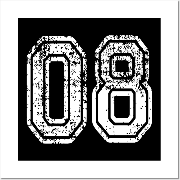 Number 08 Grungy in white Wall Art by Sterling